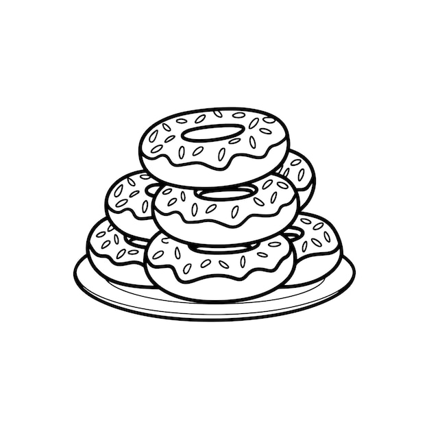 El arte vectorial del contorno de la rosquilla