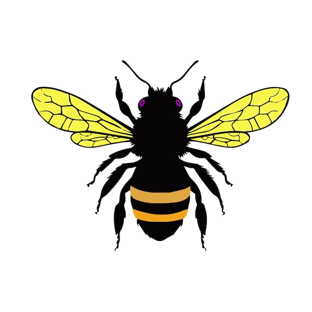 Un arte vectorial creativo Diseño de la silueta de la gran abeja