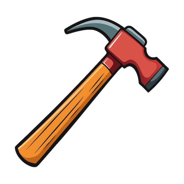 Arte vectorial creativo de Hammer para construcción y proyectos de bricolaje