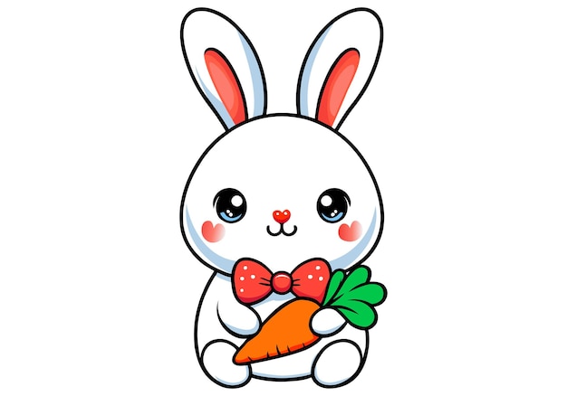 El arte vectorial de dibujos animados de conejos lindos