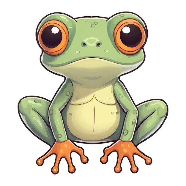 Arte vectorial de dibujos animados de ranas verdes