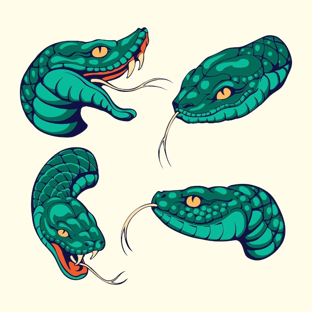 Arte vectorial de diseño de cabeza de serpiente