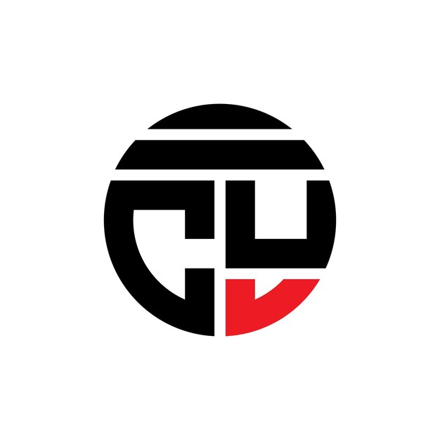 Arte vectorial del diseño de letras del logotipo de CU