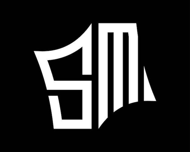 Arte vectorial del diseño de letras del logotipo SM