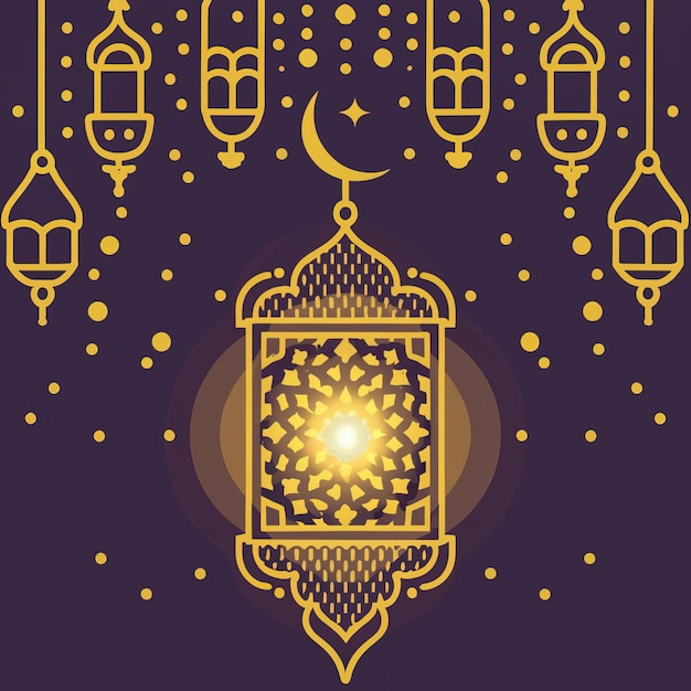 Arte vectorial de un diseño para una linterna islámica del Ramadán decorada con un ornamento islámico islámico