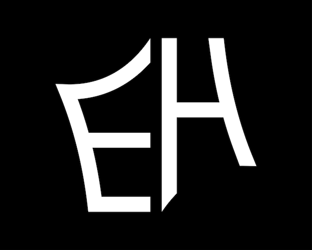 Arte vectorial del diseño del logotipo de la letra EH