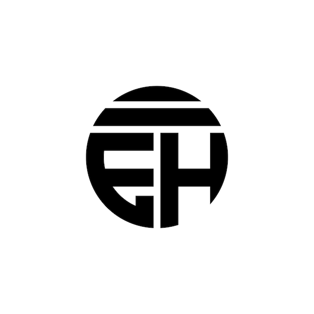 Arte vectorial del diseño del logotipo de la letra EH