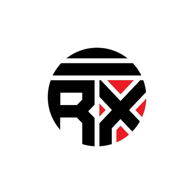 Arte vectorial del diseño del logotipo de la letra RX