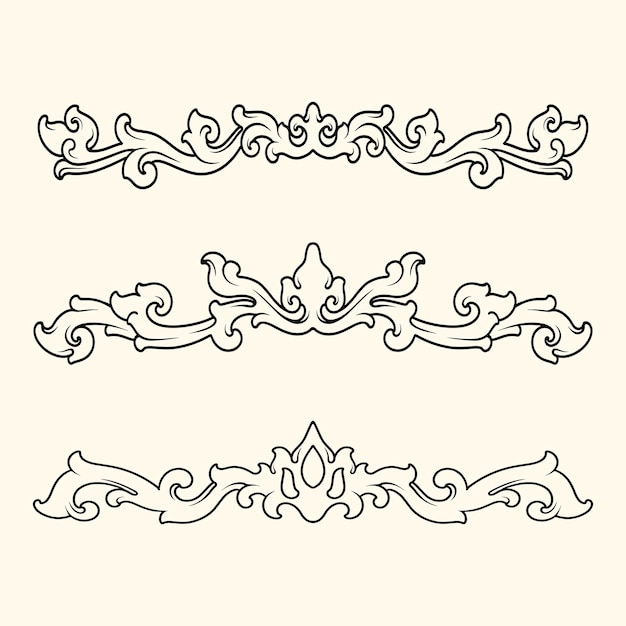 Arte vectorial de diseño de ornamentos balineses