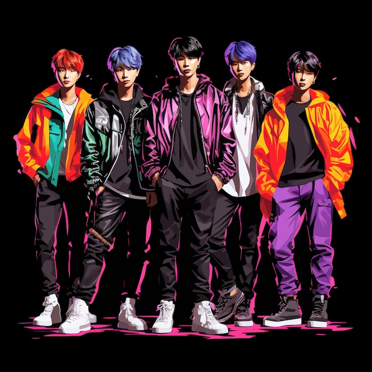 Vector arte vectorial de diseño de pegatinas kpop