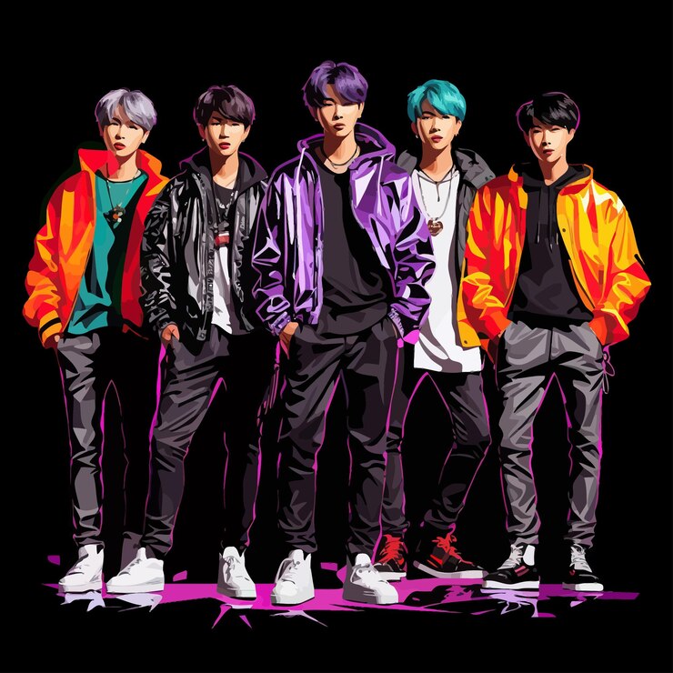 Vector arte vectorial de diseño de pegatinas kpop