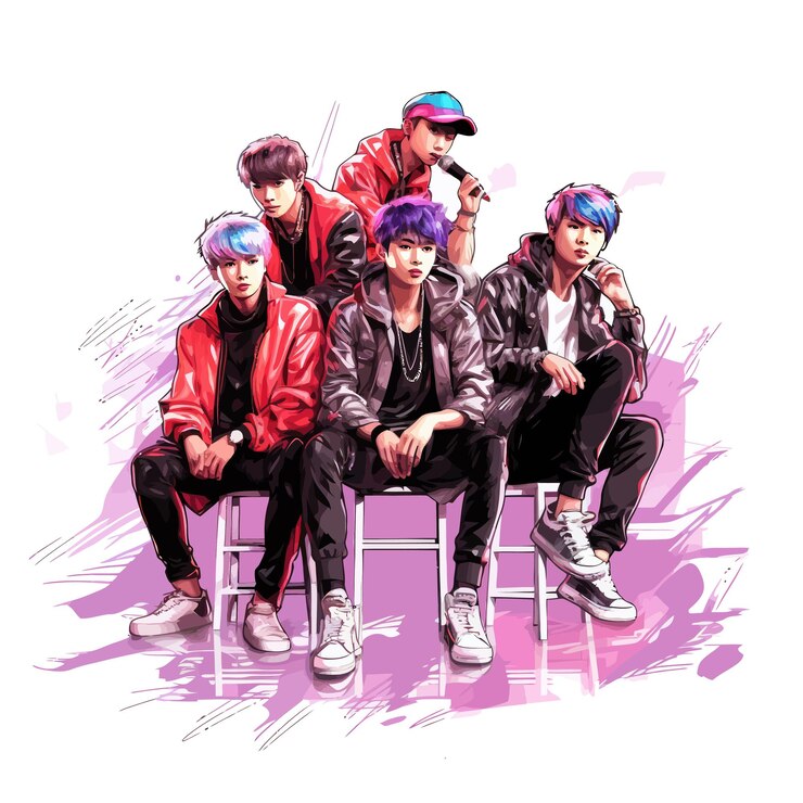 Vector arte vectorial de diseño de pegatinas kpop