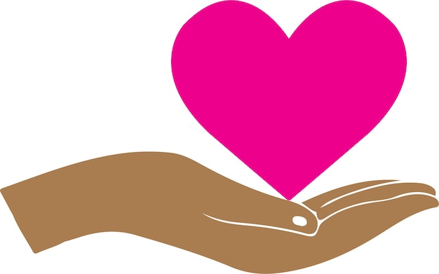 Arte vectorial e ilustración de una forma de corazón con la mano
