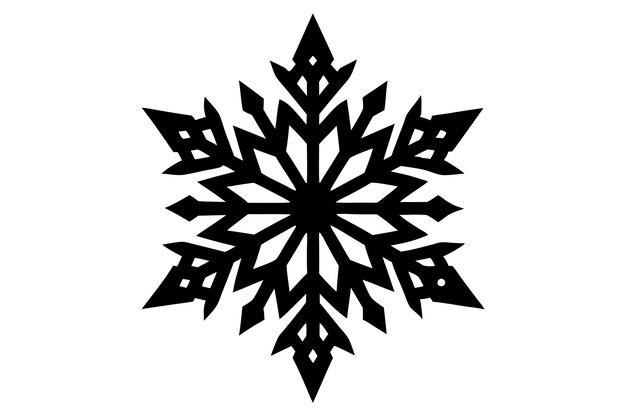Arte vectorial e ilustración de la silueta negra del copo de nieve de Navidad