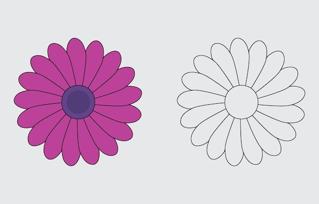Arte vectorial de la flor de la caléndula Ilustración aislada sobre un fondo blanco