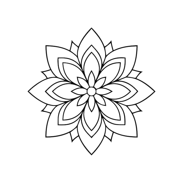 Arte vectorial floral minimalista para libros de colorear para adultos Diseños elegantes en blanco y negro