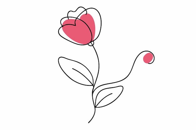 Arte vectorial floral minimalista sobre un fondo blanco