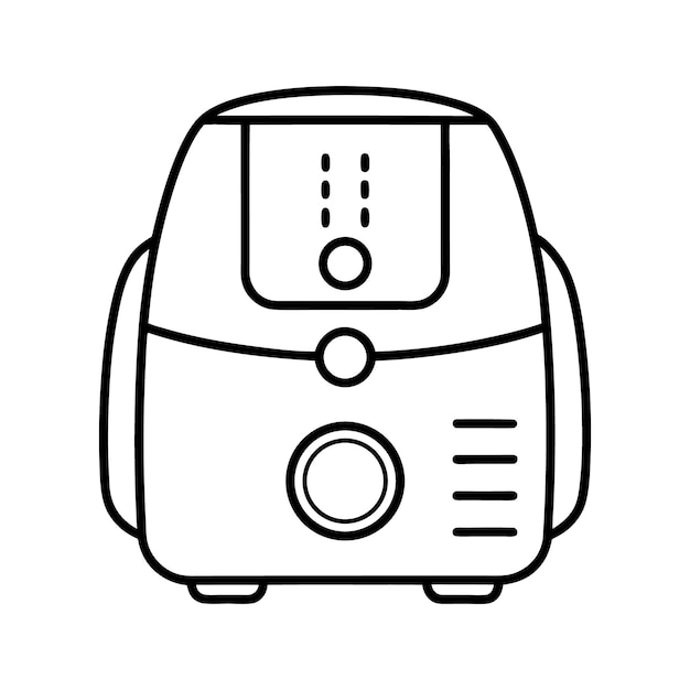 Arte vectorial de la freidora de aire minimalista