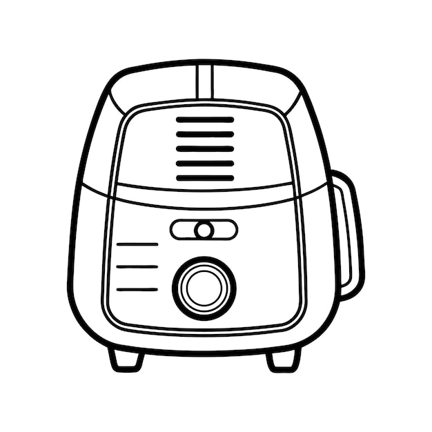 Arte vectorial de la freidora de aire minimalista