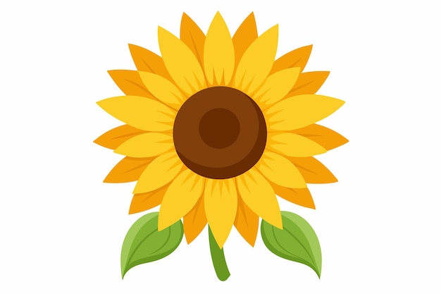 Arte vectorial de girasol sobre un fondo blanco