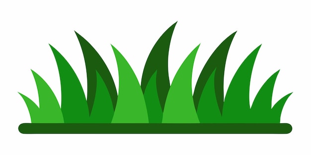 Arte vectorial de hierba verde sobre fondo blanco
