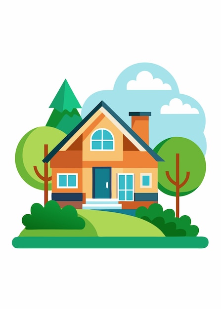 Arte vectorial de Home sobre un fondo blanco