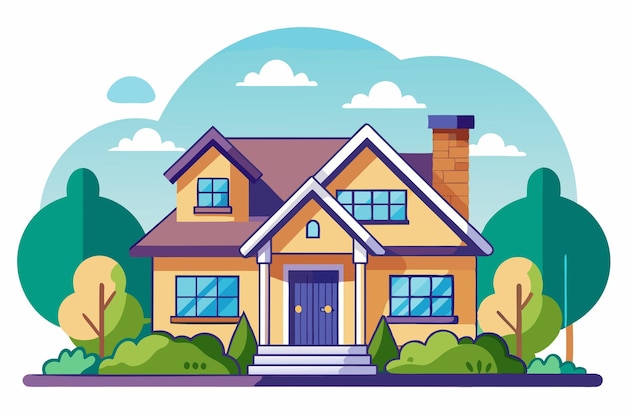 Arte vectorial de Home sobre un fondo blanco
