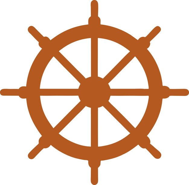 Arte vectorial y ilustración del clipart de la rueda del barco Archivo EPS