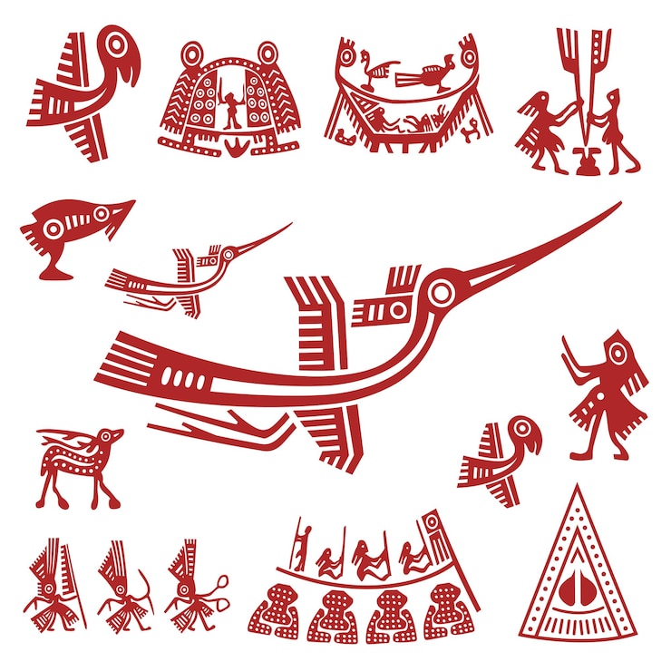 Vector arte vectorial de ilustración de patrón tradicional vietnamita, estilos vietnamitas