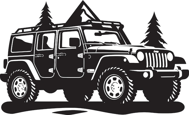 Arte vectorial de Jeep para carteles y pancartas Ilustraciones vectoriales de Jeep Gladiator