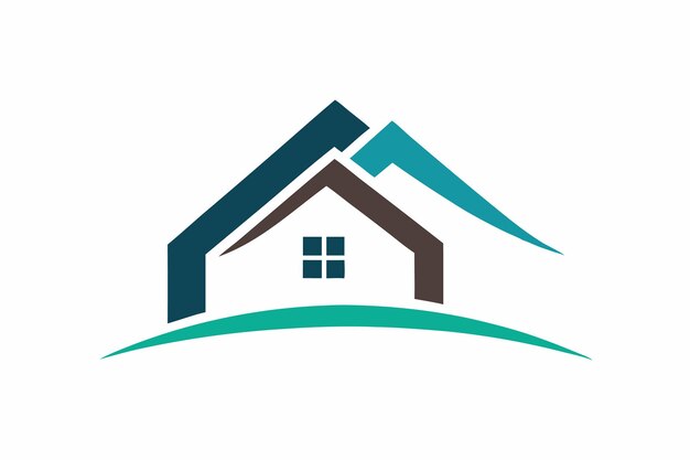 Arte vectorial del logotipo de la casa minimalista en fondo blanco