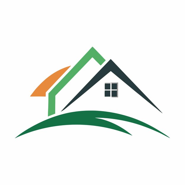 Arte vectorial del logotipo de la casa minimalista en fondo blanco
