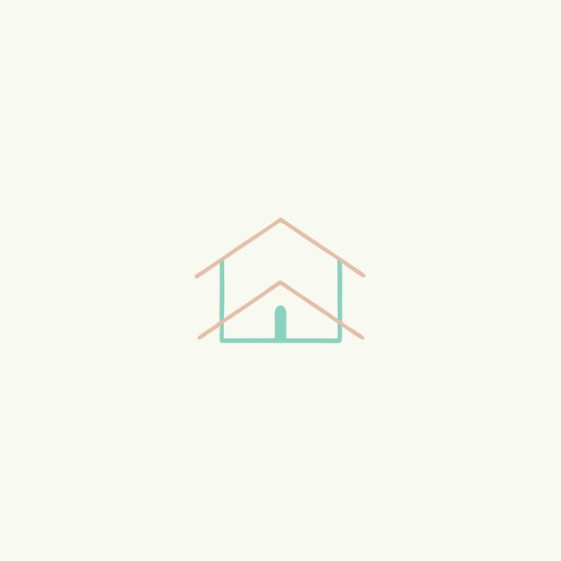Arte vectorial del logotipo de la casa minimalista en fondo blanco