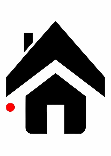 Arte vectorial del logotipo de la casa minimalista en fondo blanco