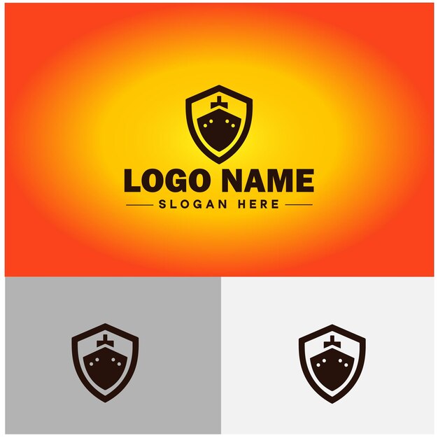 Arte vectorial del logotipo del escudo Icono de seguridad del escudo Plantilla del logotipo de la compañía