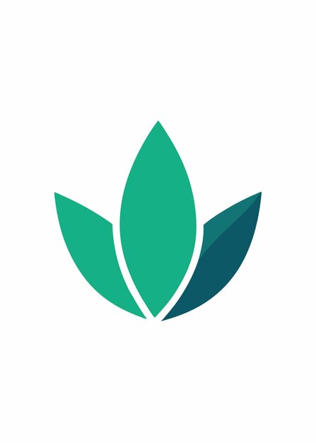 Arte vectorial de logotipo de hoja minimalista en fondo blanco