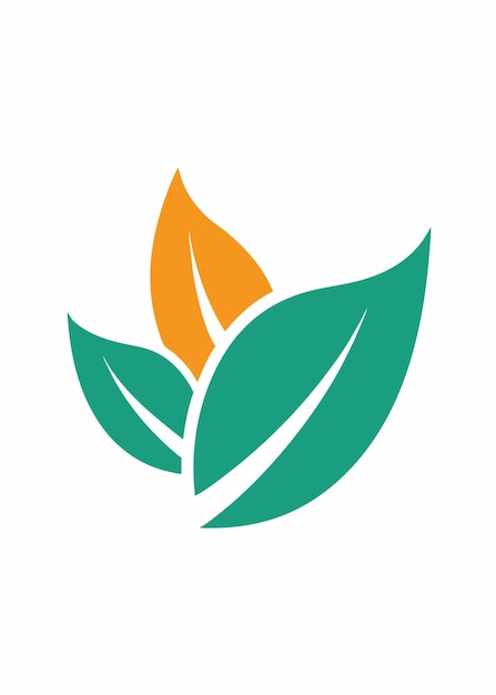 Arte vectorial de logotipo de hoja minimalista en fondo blanco