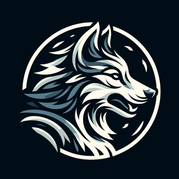 Vector arte vectorial del logotipo de la mascota lobo