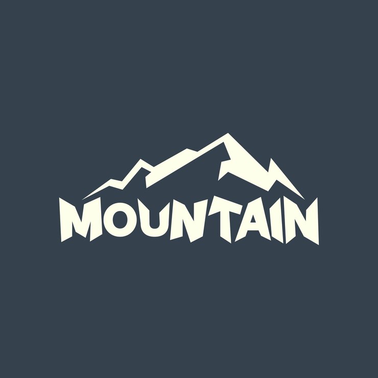 El arte vectorial del logotipo de la montaña de estilo geométrico.