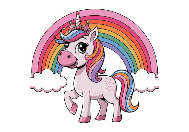 El arte vectorial mágico del unicornio del arco iris