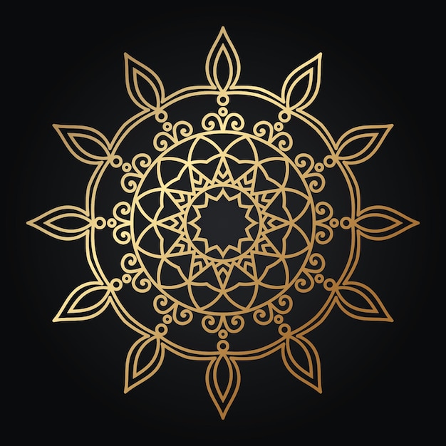 Arte vectorial de mandala dorada de lujo Diseño abstracto elegante