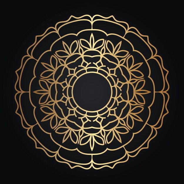 Arte vectorial de mandala dorada de lujo Diseño abstracto elegante