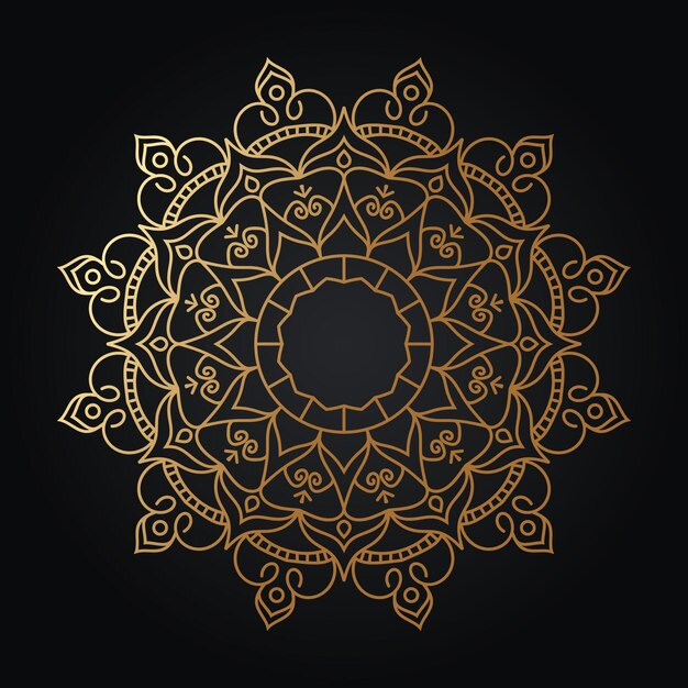 Arte vectorial de mandala dorada de lujo Diseño abstracto elegante
