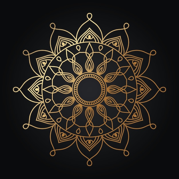 Arte vectorial de mandala dorada de lujo Diseño abstracto elegante