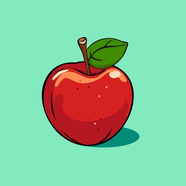 Arte vectorial de la manzana roja