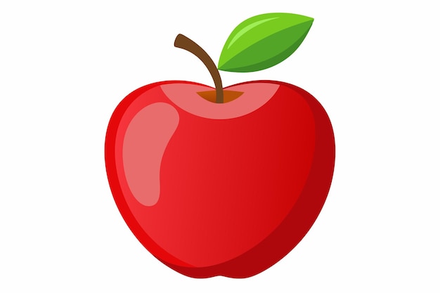 Arte vectorial de manzana sobre fondo blanco