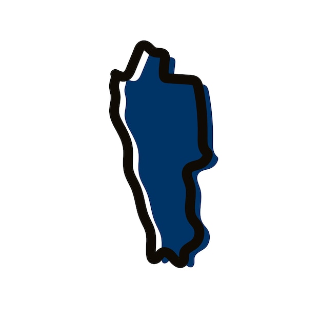 Arte vectorial del mapa del estado de Mizoram