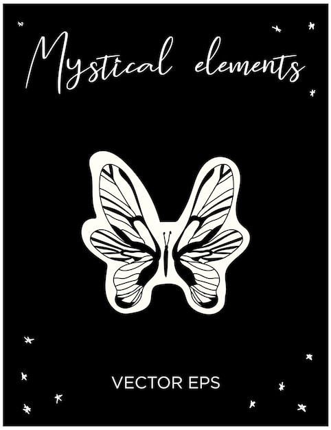 Arte vectorial de mariposas místicas
