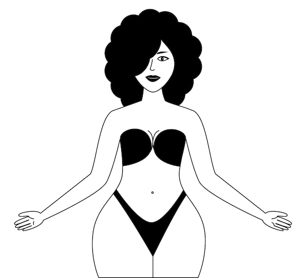 Arte vectorial de una mujer segura celebrando su cuerpo