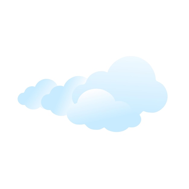 Arte vectorial de nube sobre fondo blanco